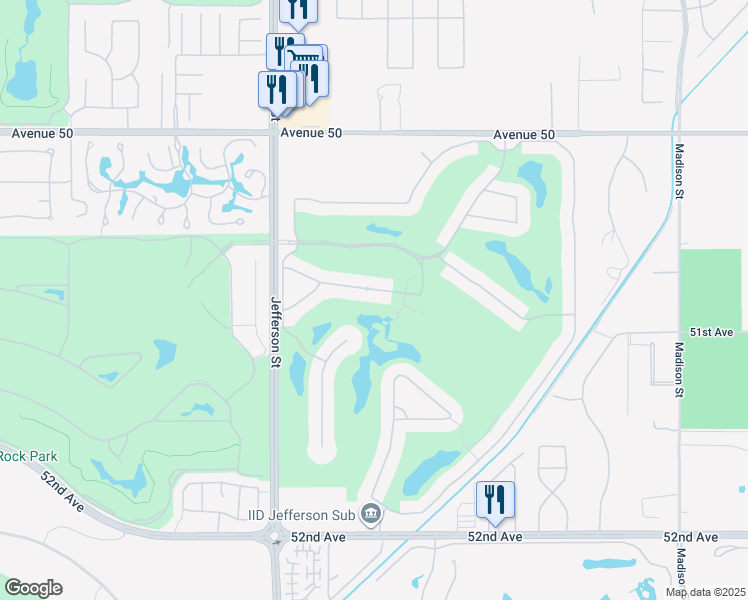 map of restaurants, bars, coffee shops, grocery stores, and more near 80275 Vía Tesoro in La Quinta