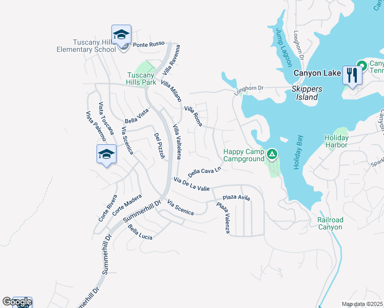 map of restaurants, bars, coffee shops, grocery stores, and more near 2 Via Palmieki Court in Lake Elsinore