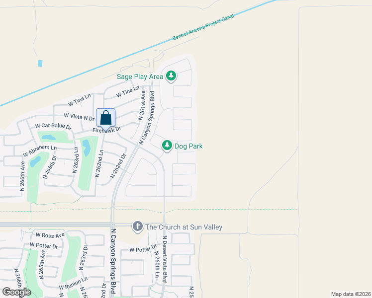 map of restaurants, bars, coffee shops, grocery stores, and more near 25934 West Firehawk Drive in Buckeye