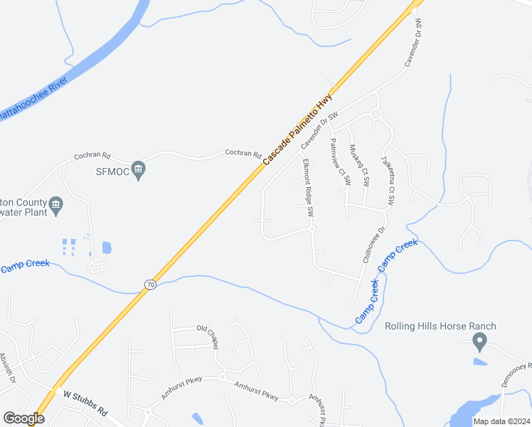 map of restaurants, bars, coffee shops, grocery stores, and more near 7093 Cavender Drive Southwest in Atlanta