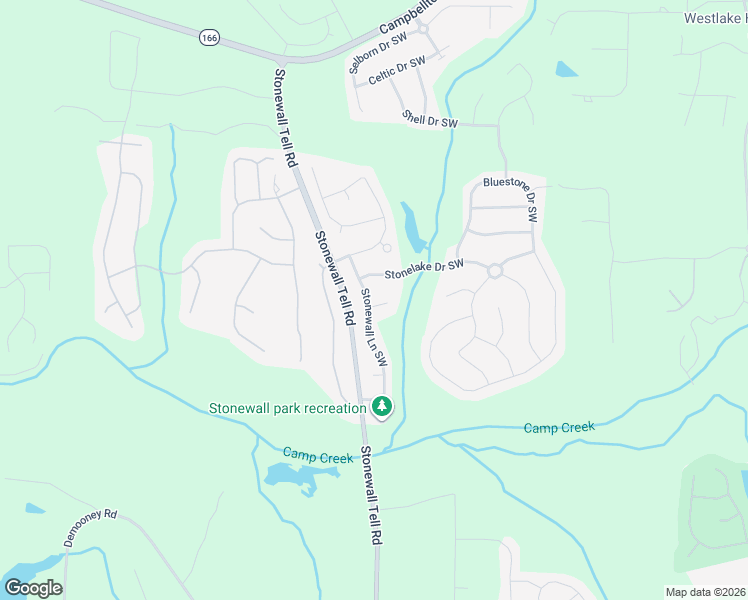 map of restaurants, bars, coffee shops, grocery stores, and more near 6397 Stoneview Lane Southwest in Atlanta