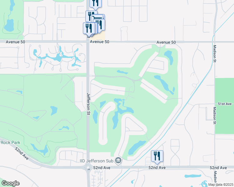 map of restaurants, bars, coffee shops, grocery stores, and more near 80253 Vía Tesoro in La Quinta