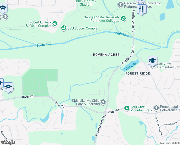 map of restaurants, bars, coffee shops, grocery stores, and more near 3544 Willow Tree Trce in Decatur