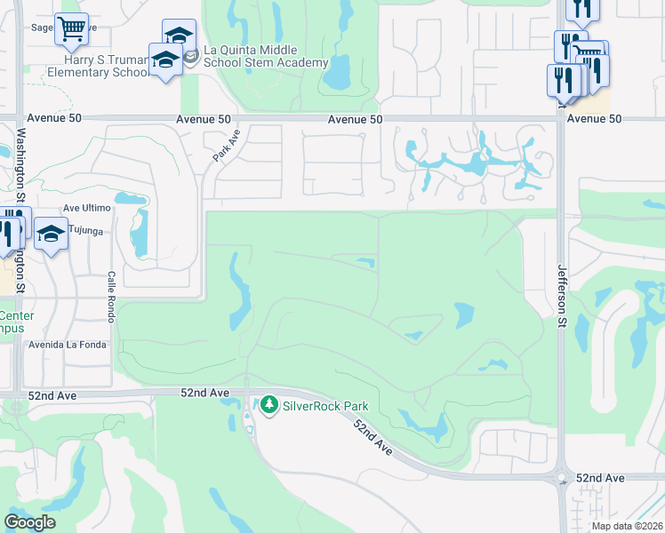 map of restaurants, bars, coffee shops, grocery stores, and more near 79385 Toronja in La Quinta