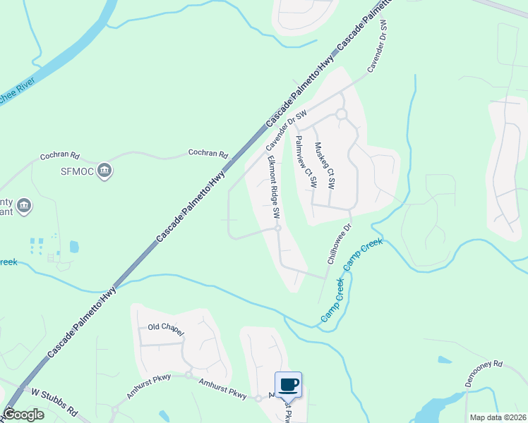 map of restaurants, bars, coffee shops, grocery stores, and more near 220 Gunnison Place Southwest in Atlanta