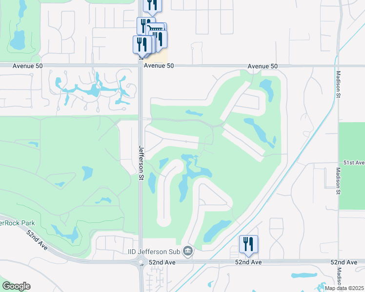 map of restaurants, bars, coffee shops, grocery stores, and more near 80253 Vía Tesoro in La Quinta