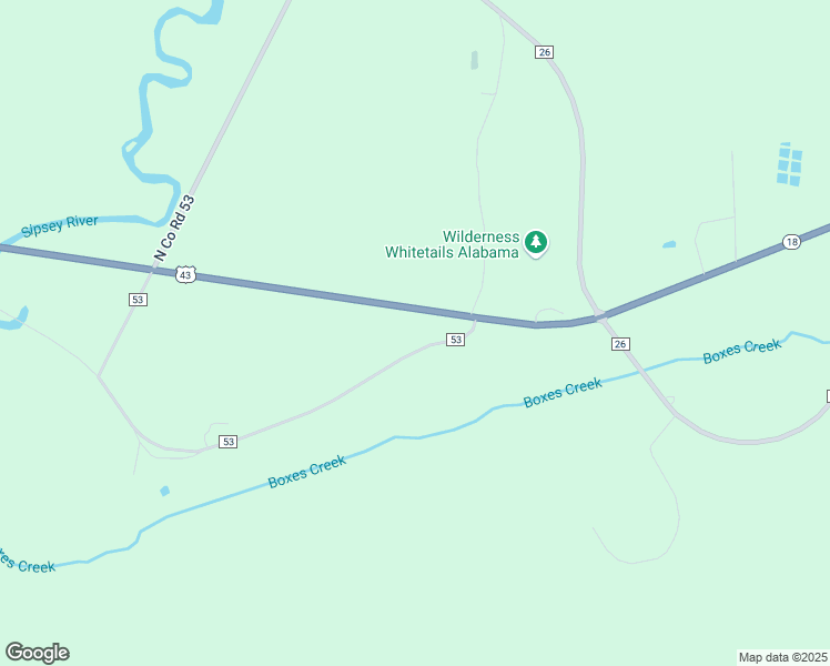 map of restaurants, bars, coffee shops, grocery stores, and more near 1105 County Road 53 in Fayette