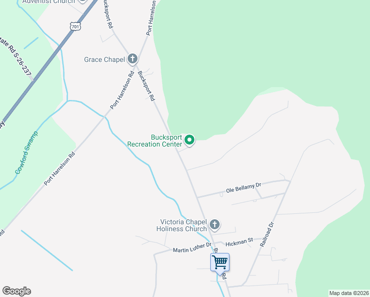 map of restaurants, bars, coffee shops, grocery stores, and more near State Road S-26-445 in Bucksport