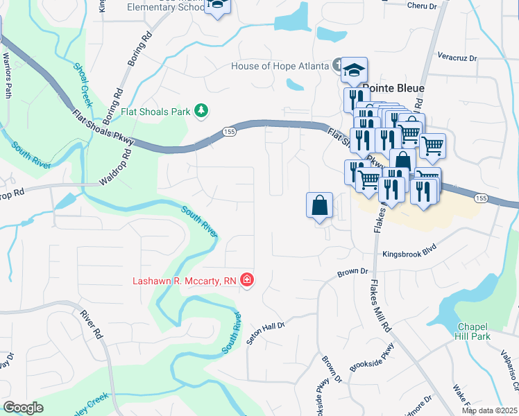 map of restaurants, bars, coffee shops, grocery stores, and more near 3724 Cherry Ridge Boulevard in Decatur