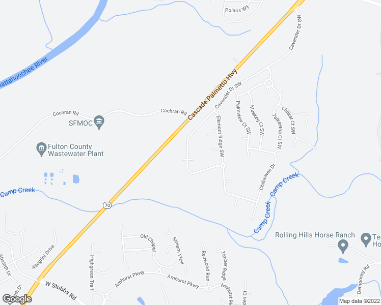 map of restaurants, bars, coffee shops, grocery stores, and more near 7097 Cavender Drive Southwest in Atlanta