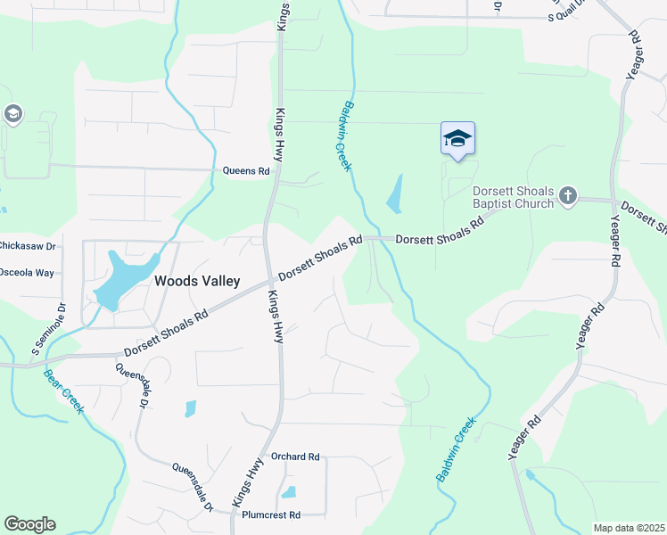 map of restaurants, bars, coffee shops, grocery stores, and more near 4649 Camelot Drive in Douglasville