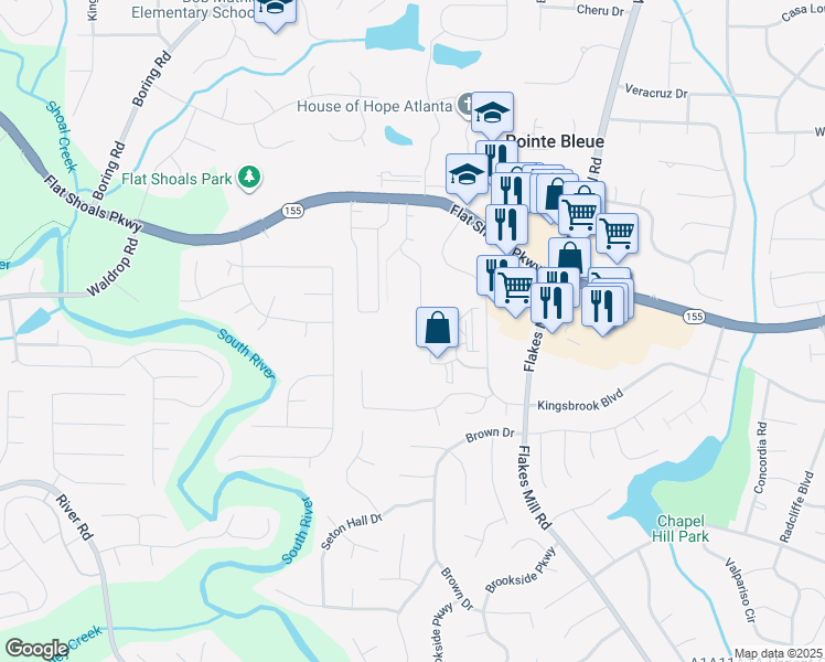 map of restaurants, bars, coffee shops, grocery stores, and more near 3626 Shepherds Path in Decatur