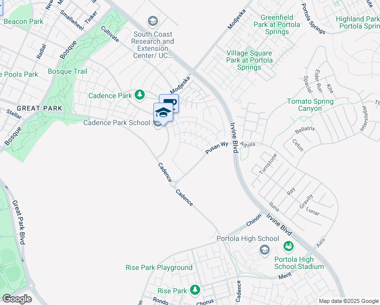 map of restaurants, bars, coffee shops, grocery stores, and more near 104 Sculpture in Irvine