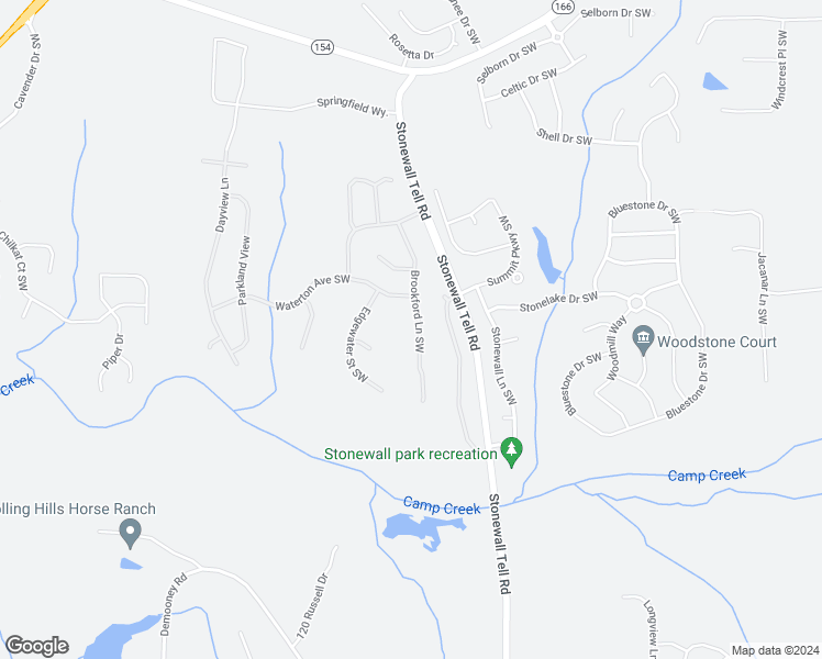 map of restaurants, bars, coffee shops, grocery stores, and more near 2877 Brookford Lane Southwest in Atlanta
