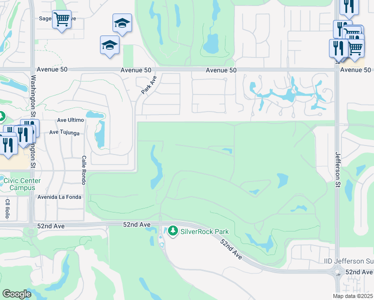 map of restaurants, bars, coffee shops, grocery stores, and more near 79275 Toronja in La Quinta