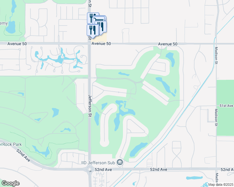 map of restaurants, bars, coffee shops, grocery stores, and more near 80257 Vía Tesoro in La Quinta