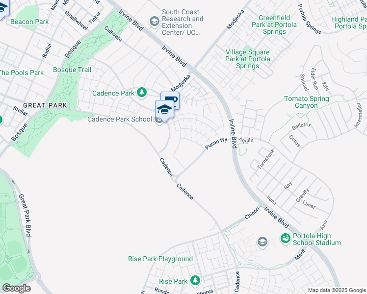map of restaurants, bars, coffee shops, grocery stores, and more near 191 Frame in Irvine