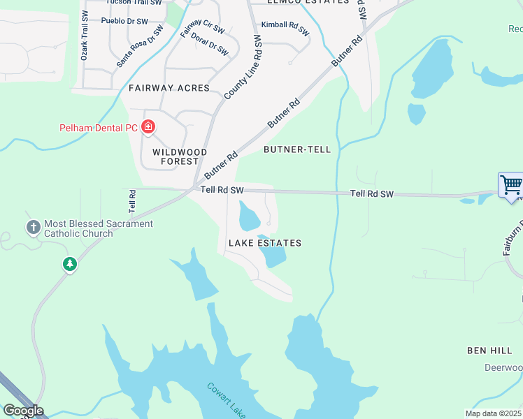 map of restaurants, bars, coffee shops, grocery stores, and more near 2729 Pinella Drive Southwest in Atlanta