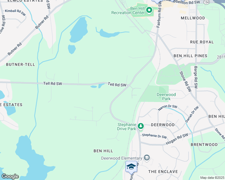 map of restaurants, bars, coffee shops, grocery stores, and more near 3956 Tell Road Southwest in Atlanta