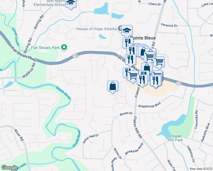 map of restaurants, bars, coffee shops, grocery stores, and more near 3606 Shepherds Path in Decatur