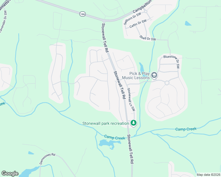 map of restaurants, bars, coffee shops, grocery stores, and more near 2872 Brookford Lane Southwest in Atlanta