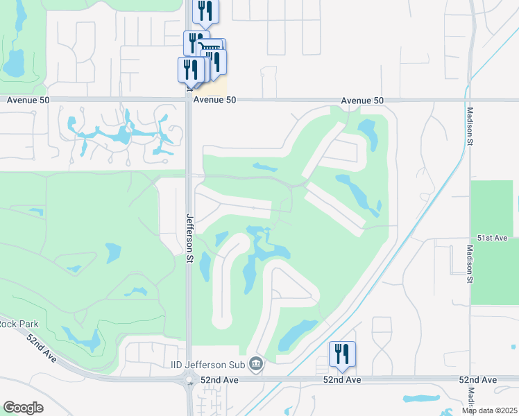 map of restaurants, bars, coffee shops, grocery stores, and more near 80279 Vía Tesoro in La Quinta