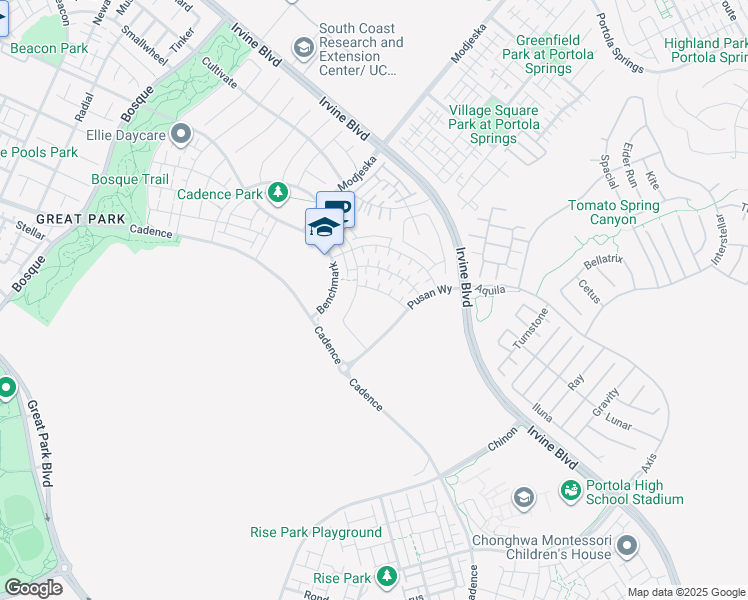 map of restaurants, bars, coffee shops, grocery stores, and more near 187 Frame in Irvine