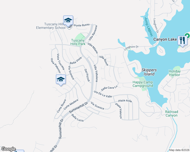 map of restaurants, bars, coffee shops, grocery stores, and more near 2 Villa Valtelena in Lake Elsinore