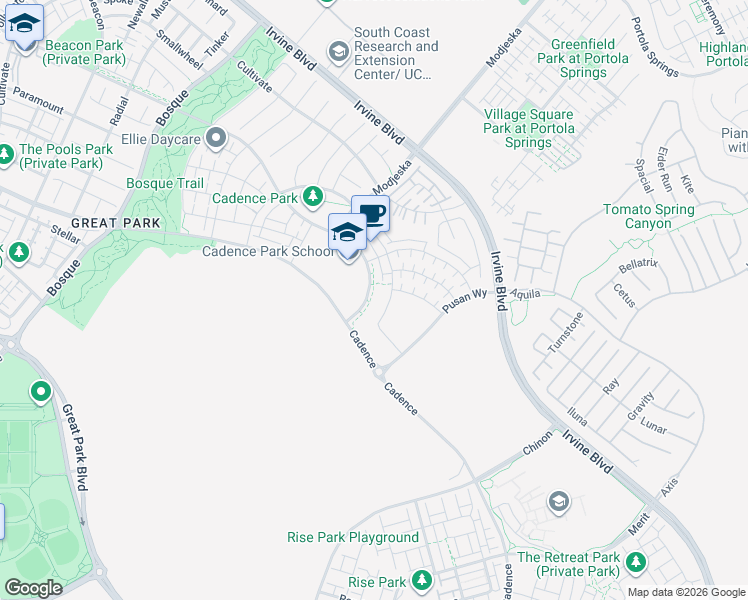 map of restaurants, bars, coffee shops, grocery stores, and more near 797 Benchmark in Irvine