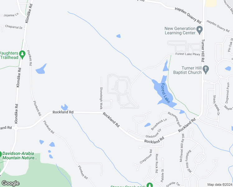 map of restaurants, bars, coffee shops, grocery stores, and more near Kensington Trail in Lithonia