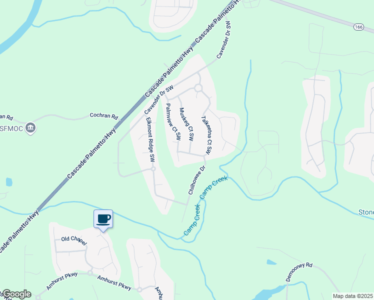 map of restaurants, bars, coffee shops, grocery stores, and more near 2689 Muskeg Court Southwest in Atlanta