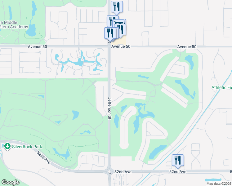 map of restaurants, bars, coffee shops, grocery stores, and more near 80099 Vía Tesoro in La Quinta