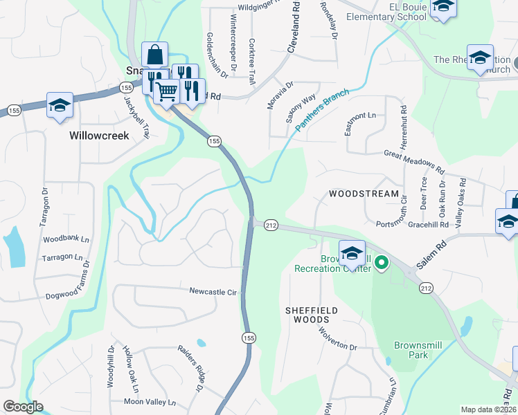 map of restaurants, bars, coffee shops, grocery stores, and more near 3540 Snapfinger Road in Lithonia