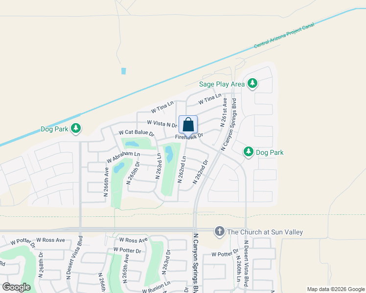 map of restaurants, bars, coffee shops, grocery stores, and more near 21500 North 262nd Lane in Buckeye