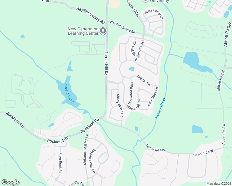 map of restaurants, bars, coffee shops, grocery stores, and more near 7630 Sugar Plum Lane in Stonecrest