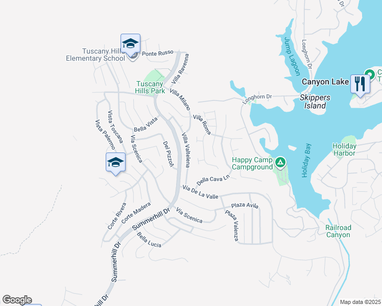 map of restaurants, bars, coffee shops, grocery stores, and more near 31 Villa Valtelena in Lake Elsinore