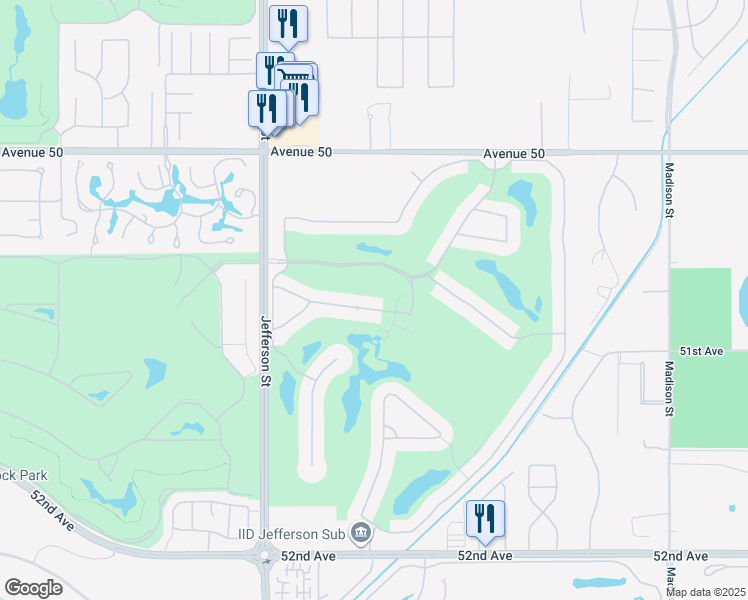 map of restaurants, bars, coffee shops, grocery stores, and more near 80284 Vía Tesoro in La Quinta