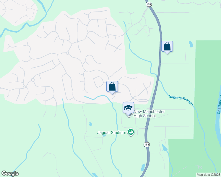 map of restaurants, bars, coffee shops, grocery stores, and more near 4525 Buck Skin Way in Douglasville