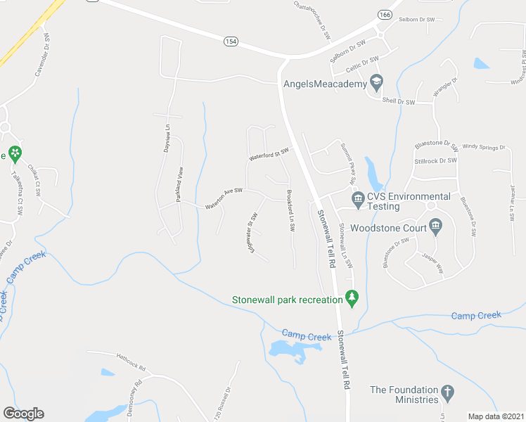 map of restaurants, bars, coffee shops, grocery stores, and more near 2886 Edgewater Street Southwest in Atlanta