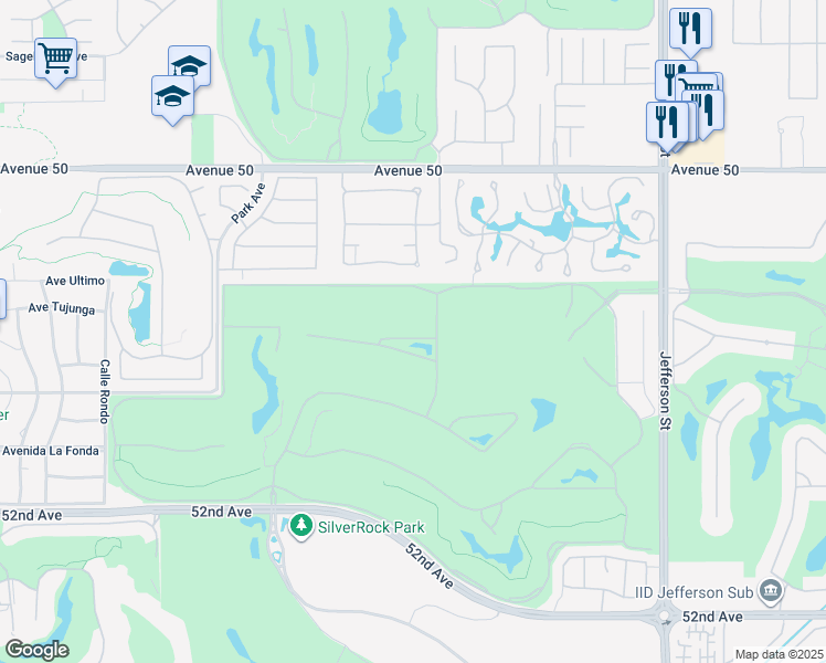 map of restaurants, bars, coffee shops, grocery stores, and more near 79440 Azahar in La Quinta