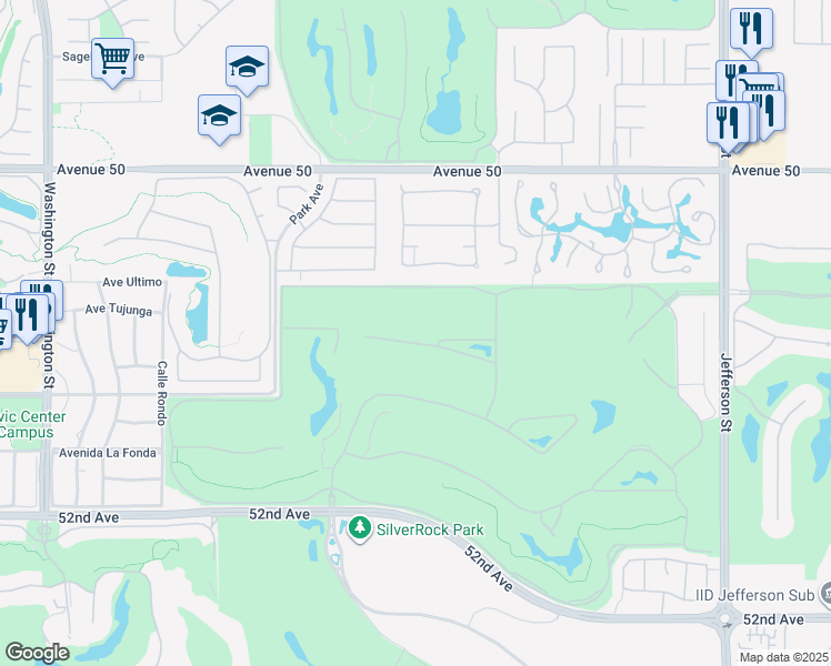 map of restaurants, bars, coffee shops, grocery stores, and more near 79355 Toronja in La Quinta