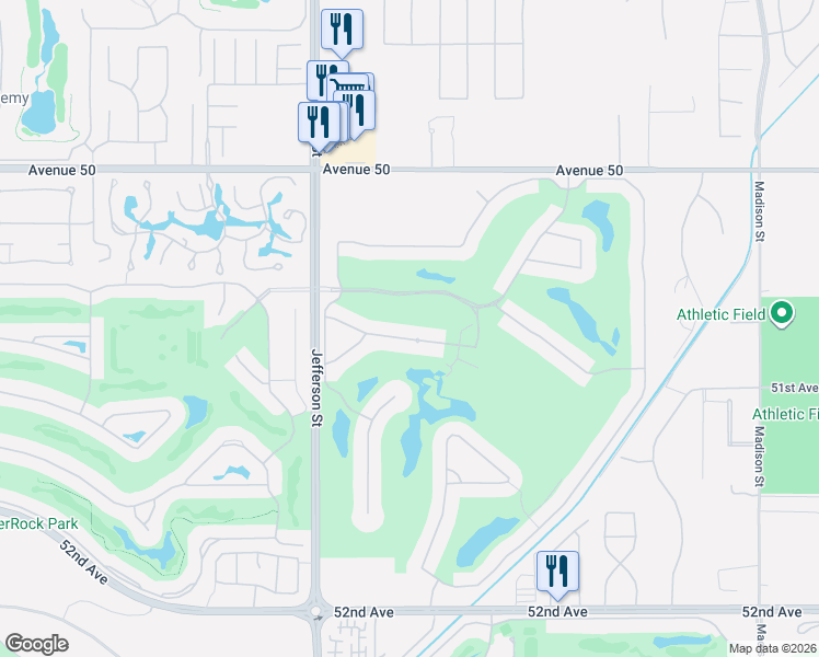 map of restaurants, bars, coffee shops, grocery stores, and more near 80256 Vía Tesoro in La Quinta