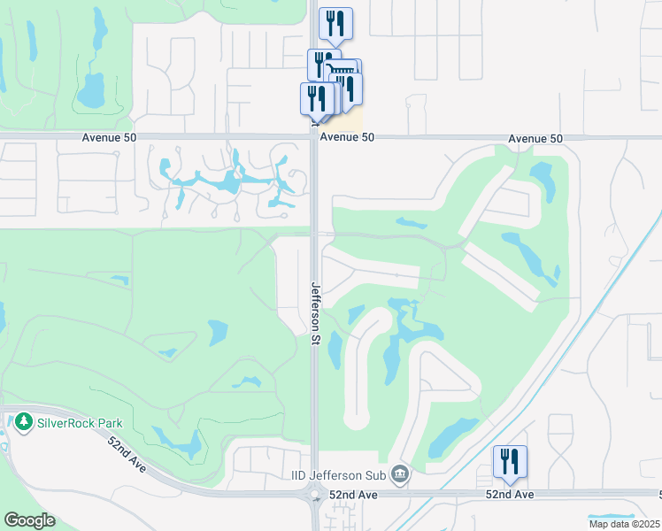 map of restaurants, bars, coffee shops, grocery stores, and more near 80083 Vía Tesoro in La Quinta