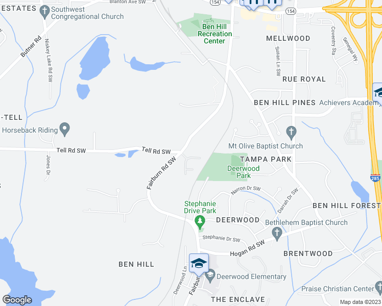 map of restaurants, bars, coffee shops, grocery stores, and more near 3686 Bills Cir SW in Atlanta