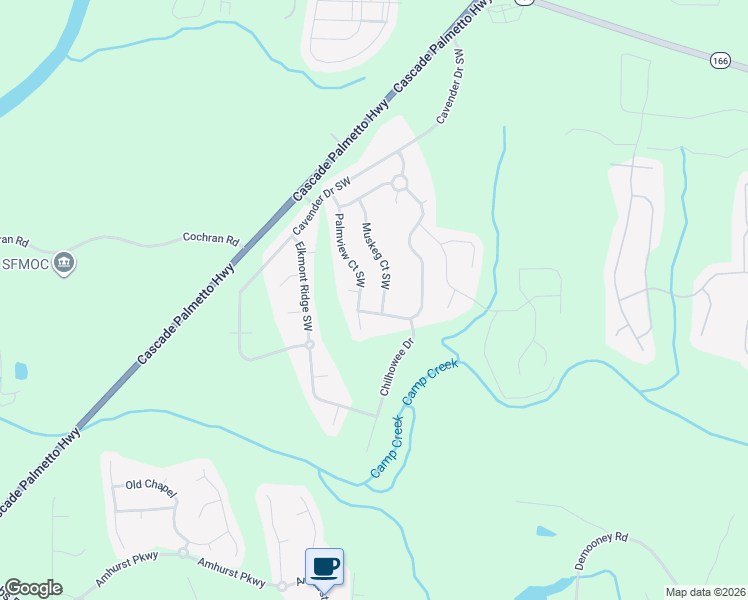 map of restaurants, bars, coffee shops, grocery stores, and more near 2685 Muskeg Court Southwest in Atlanta
