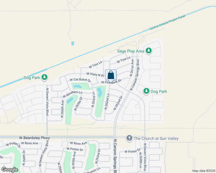 map of restaurants, bars, coffee shops, grocery stores, and more near 21500 North 262nd Lane in Buckeye