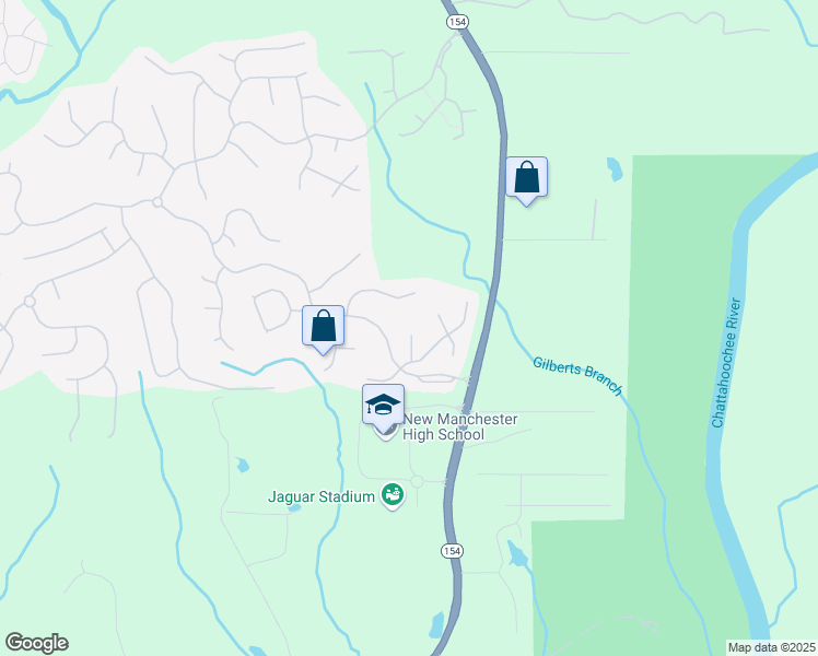 map of restaurants, bars, coffee shops, grocery stores, and more near 2725 Running Water Court in Douglasville