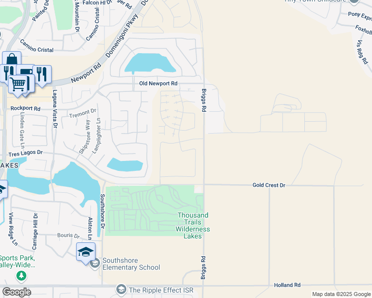 map of restaurants, bars, coffee shops, grocery stores, and more near 30282 Waterline Drive in Menifee