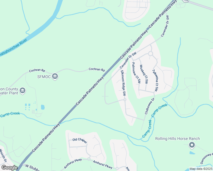 map of restaurants, bars, coffee shops, grocery stores, and more near 7117 Cavender Drive Southwest in Atlanta