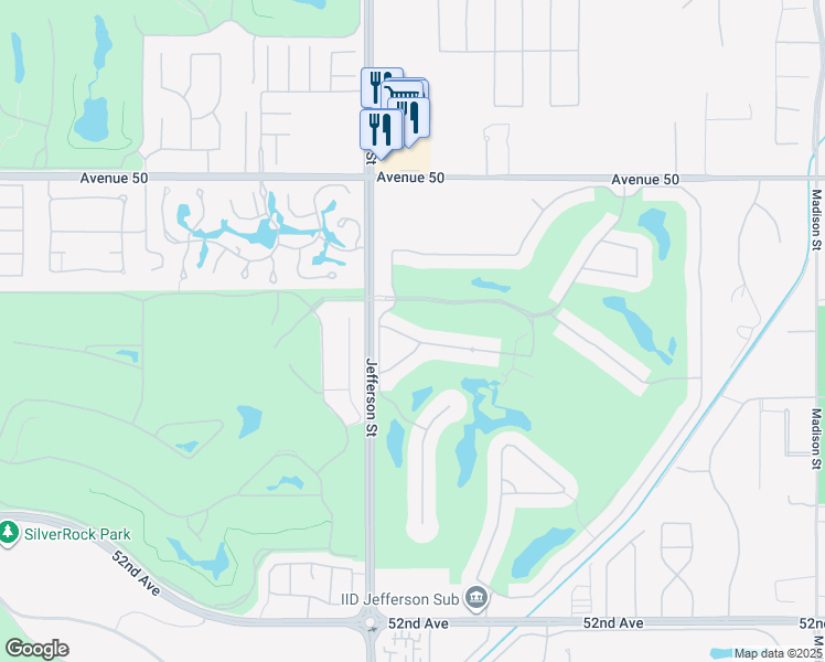 map of restaurants, bars, coffee shops, grocery stores, and more near 80140 Vía Tesoro in La Quinta